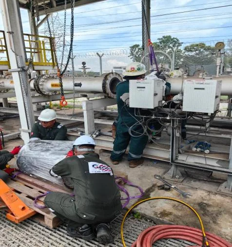 Instrumentation installation work at a metering facility
