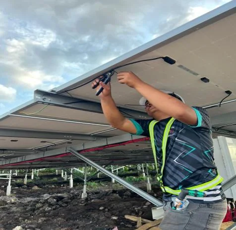 Representative solar PV field cabling work